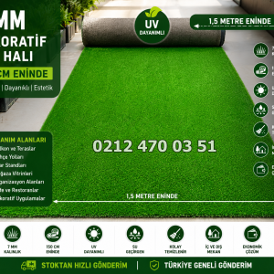 7 mm Dekoratif Çim Halı 150 cm Eninde | Ekonomik Yapay Çim